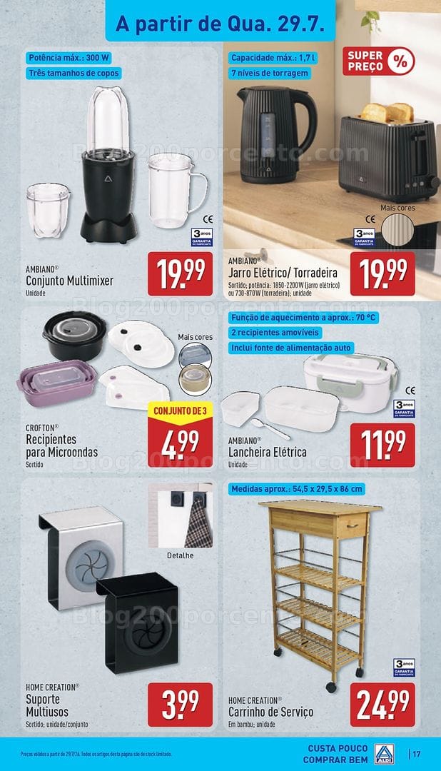 Antevisão Folheto ALDI Bazar Promoções de 29 julho a 2 agosto